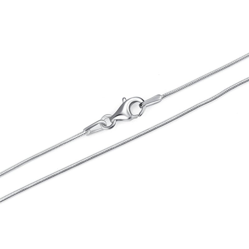 LUHE Silver Women Chain Necklace Sterling Silver 1MM Snake Chain Italian Crafted Long Chain Necklace Thin Lightweight Strong - Lobster Claw Clasp 22 Inches Christmas Gifts for Women - Image 1